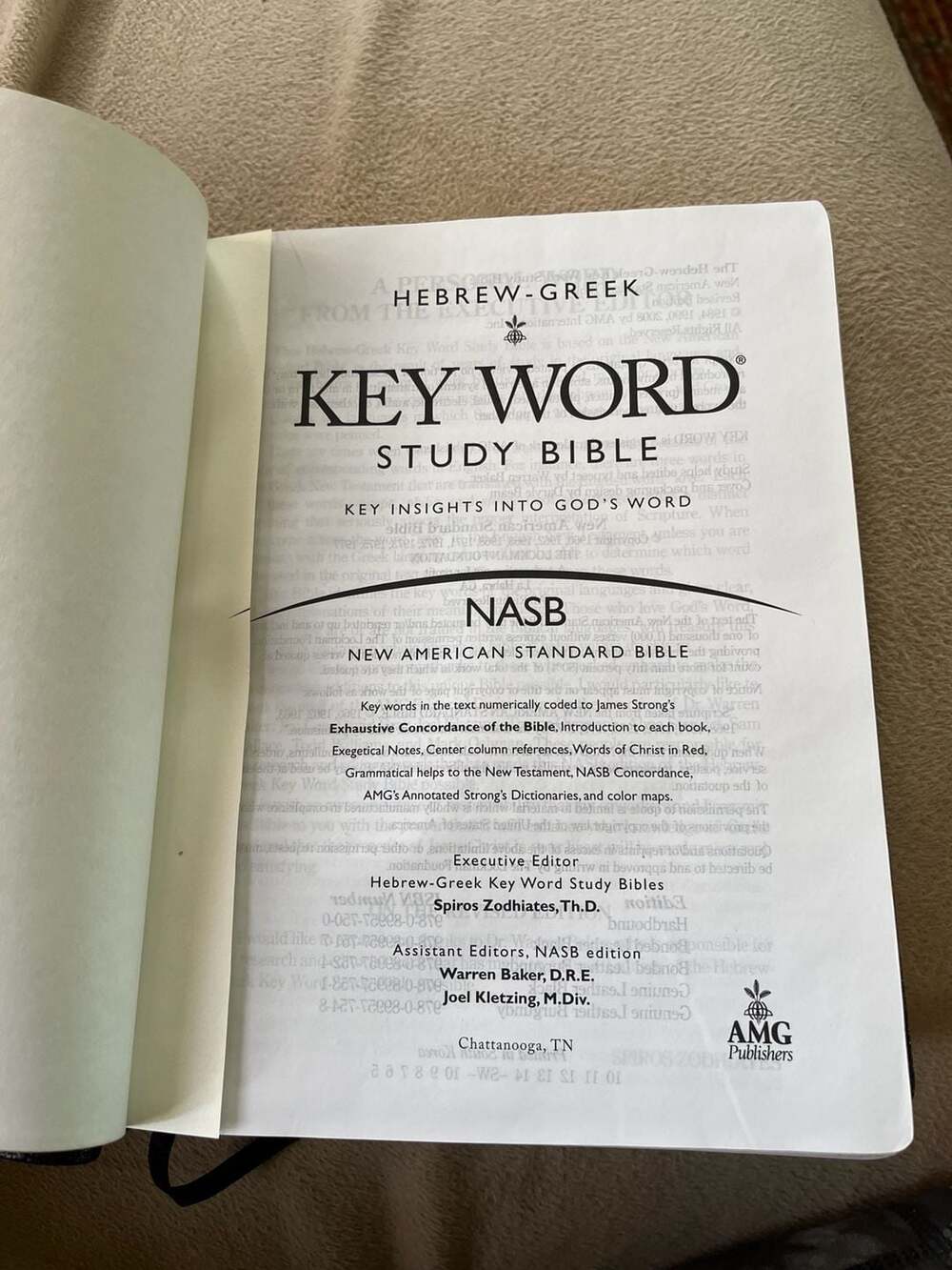 AMG Publishers Hebrew-Greek Key Word Study Bible NASB Genuine Leather - Picture 5 of 7